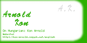 arnold kon business card